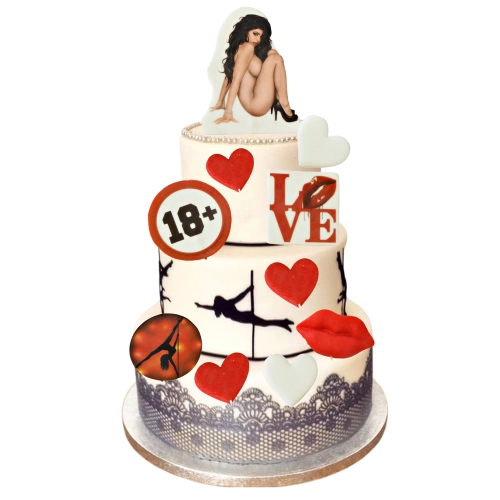 FIGURKA CUKROWA topper na tort URODZINY KOBIETA ozdoby na tort LOVE 18+